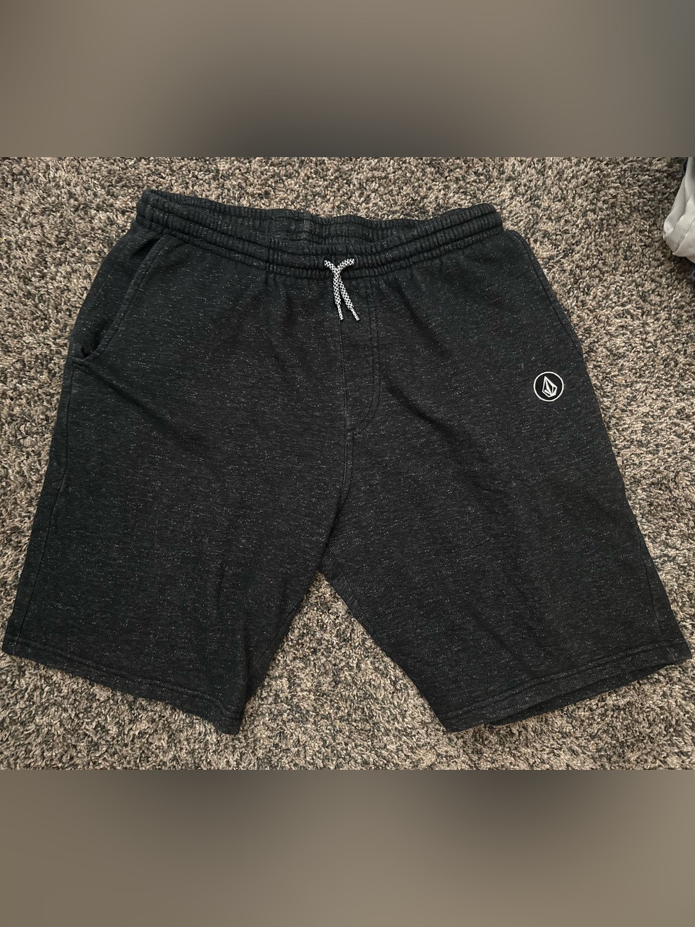 Volcom Black Heather Casual Shorts with Logo Tag